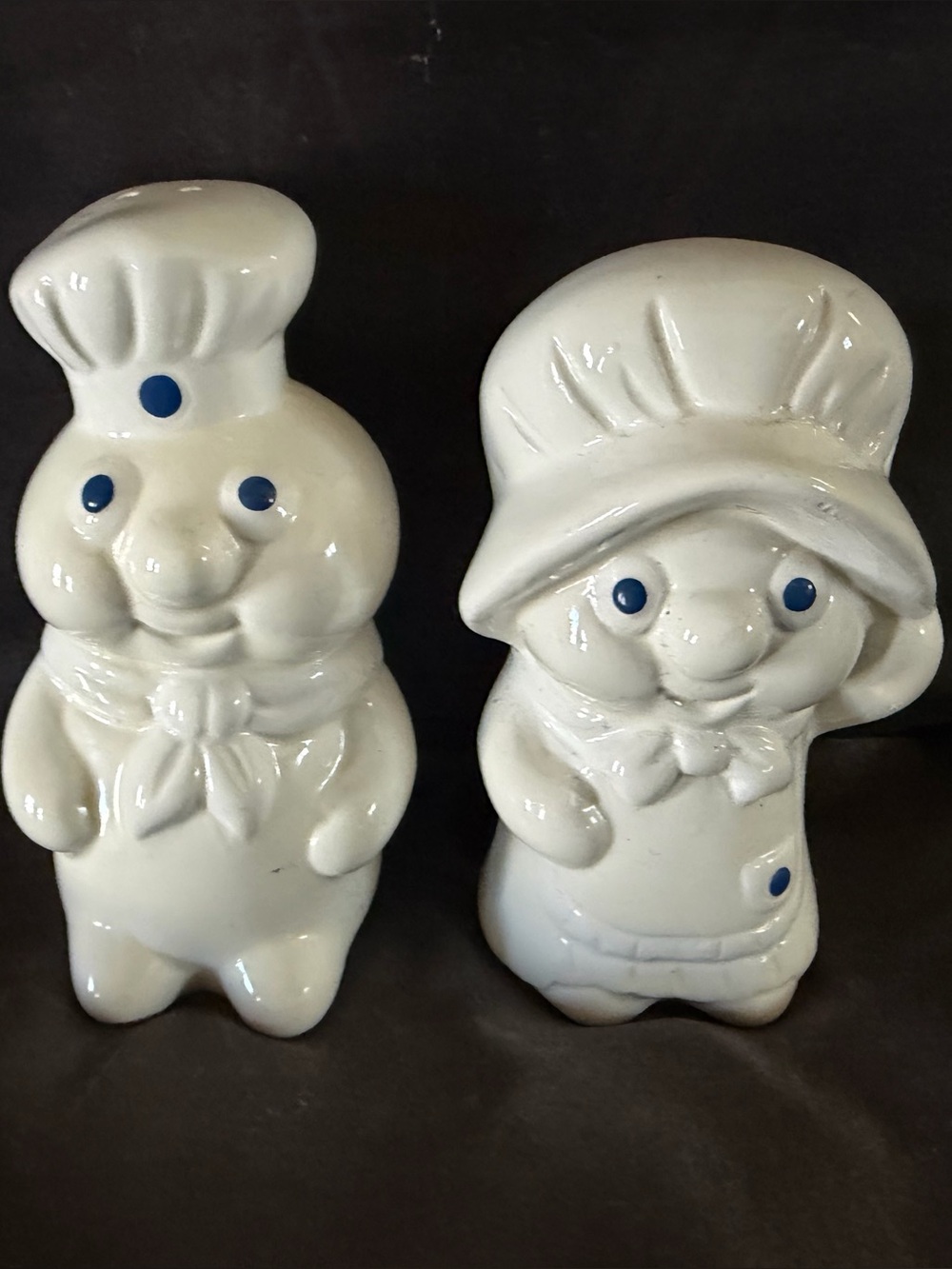 ✨ VINTAGE 1988 Pillsbury Doughboy & Doughgirl Ceramic Salt & Pepper Shaker Set ✨